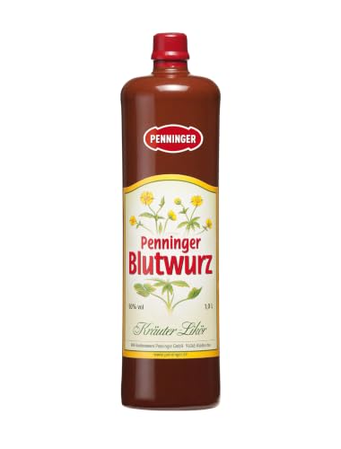 Penninger Blutwurz – Bayerischer Kräuterlikör | 1 Liter | 50 % vol. | Vegan | Geschützte Angabe