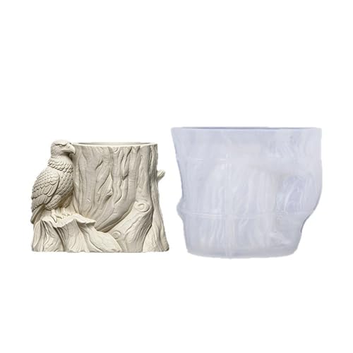 Obotsnoi Moldes de silicona para macetas, jarrones, yeso, cemento, moldes, pájaros, árboles, fundición epoxi para soportes