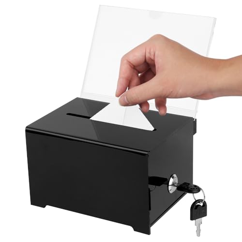 Mineup Spendenbox Abschließbar Acryl Spendenbox Schwarz