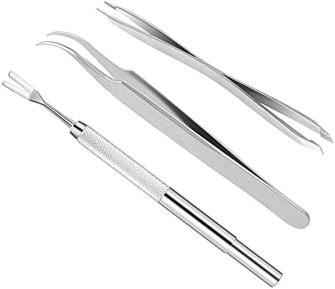 Rypet Tick Remover Tool Set - Stainless Steel Tick Remover Kit for Cats Dogs and Humans(Pack of 3)