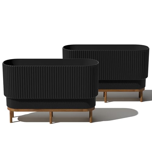 Image of Veradek Demi Series Raised Long Planter - Wide Planter with Stand
