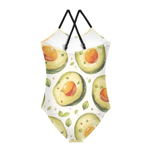 Funny Avocado Kids Girls 1-Piece Swimsuit Beach Swimwear Adjustable Shoulder Strap Cute2