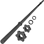 Yes4All 480LB Standard Straight Barbell 60" & EZ Curl Bar 47", Weight Bar 1" Diameter - Star Lock Collars & Rubber Ring for Deadlifts, Squats