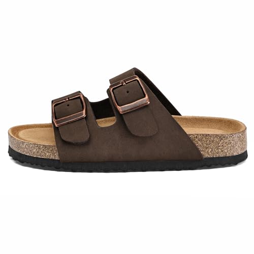 Image of K KomForme Kid Sandals Boy Girl Cork Footbed Slide with Adjustable Strap | Open-toe, Comfort