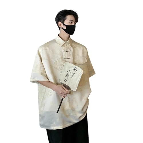 Costume Tang homme traditionnel chinois manches 7/4 lin ample