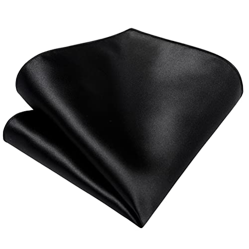 Image of Enlision Mens Ties Solid Color Satin Necktie Ties for men Handkerchief Cufflinks Pocket Squares for Wedding