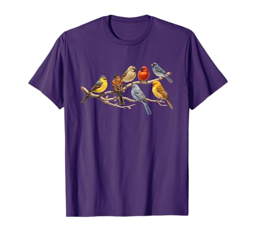 Backyard Bird Watching Watcher Birder Birds on a Branch T-Shirt