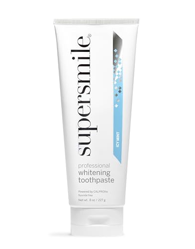 Image of Supersmile ICY Mint Whitening Toothpaste, Fluoride-Free, 8 Oz | Calprox Powered, Whitens 5.5 Shades in 7 Days, Frosty Peppermint Menthol Crystals, Veneer Safe, Sensitivity-Free