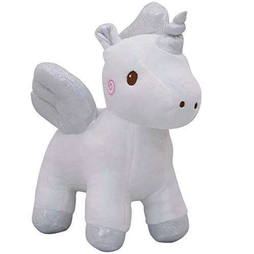 Unicórnio Branco Com Asas 27cm - Pelúcia