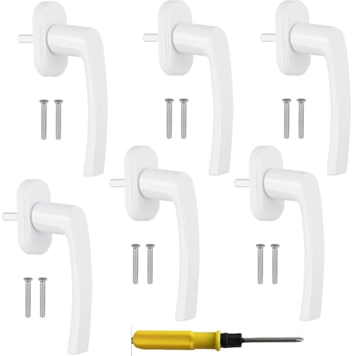 CNKHDZ Poignée de Fenêtre en Aluminium Longueur de Tige 35mm Pour Balcon et Porte de Terrasse (Blanc)