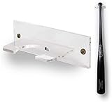 Baseball Bat Holder for Vertical Display - Sturdy Acrylic Hanger Wall Mount | Fits Handle of Any Baseball Softball Bat (Hardware Included) Easy to Install Clear Rack for Organization or Storage