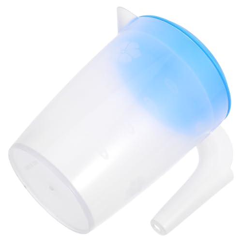 UKCOCO Pichet à Eau Froide avec Couvercle Bleu Grande Capacité Réutilisable Verseur Anti-débordement Carafe Portable pour Jus Thé Glacé pour Réfrigérateur et Fêtes