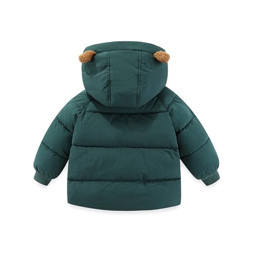 Toddler Winter Coat Boys Girls Warm Puffer Jacket Hooded Fleece Outwear 3D Ear Padded Jackets With Pockets 1-6Y3