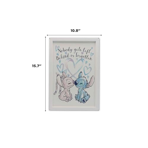 Décoration murale Stitch et Angel cadre bois affiche suspendre Disney - 6