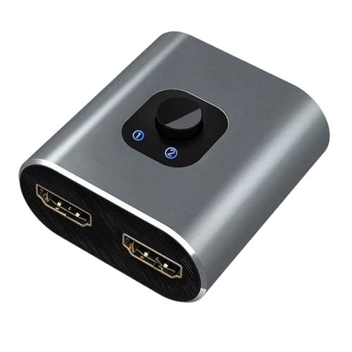 Selector de vídeo - Adaptador de 2 entradas 1 salida - Divisor listo para usar | para ordenador portátil PC Monitor TV casa trabajo estudio aula sala de control