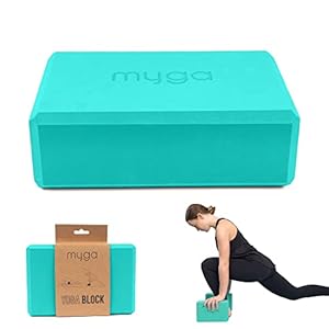 MYGA Yoga Block – Lightweight EVA Foam Yoga Brick – High Density Non-Slip Block for Yoga Poses, Pilates, Balance and Flexibility – Choice of 7 Colours