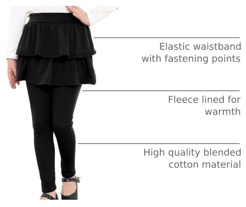 Image of KEREDA Girls Leggings Ruffle Skirt School Uniform Pants Kids Clothes 4-14 Years