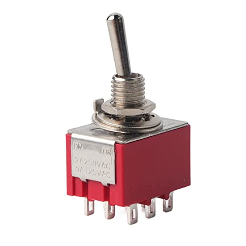 5 Unidades ONON Interruptor de Alternância de 2 Posições 3P 9 Pinos 6mm 2A / 250VAC 5A / 125VAC, Cap
