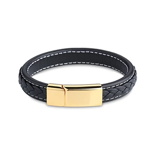 Bracelet cuir tressé anti irritation et boucle acier qui ne rouille pas pour poignet masculin