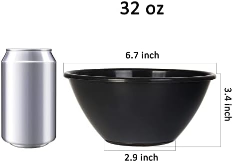 Youngever 9 Pack 1000ML Plastic Bowls, Re-usable Large Cereal Bowls, Large Soup Bowls, Set of 9 in 9 Assorted Colors (Urban)