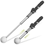 Retractable Golf Swing Aid for Golf Speed Training, Rhythm Click Golf Swing Trainer for Indoor Golf Practice & Outdoor Warm Up, Right-Handed Golf Grip Trainer for Improving Hitting Strength & Tempo