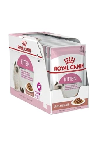 Royal Canin Kitten Nourriture Humide | Paquet Double | 2 x 12 x 85 g | Morceaux Fins en Sauce | Aliment Complet pour Chatons en deuxième Phase de Croissance...