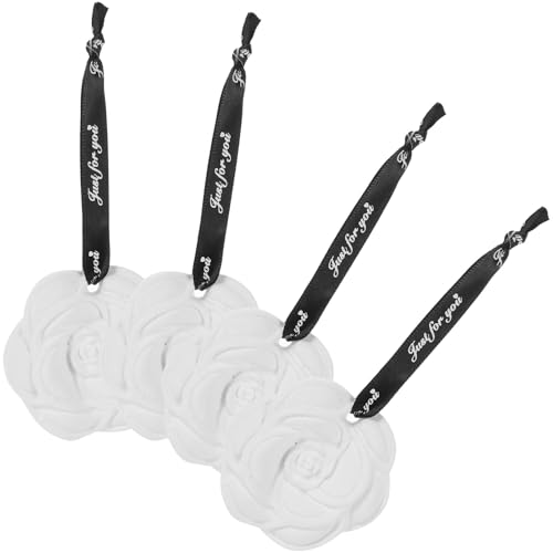 Homoyoyo Ambientadores Colgantes de Aromaterapia para Armario y Coche 4 Piezas Fragancia Duradera Diseño Flor de Yeso para Aroma Casero Ambientador de Cajón para Ropa y Espacios