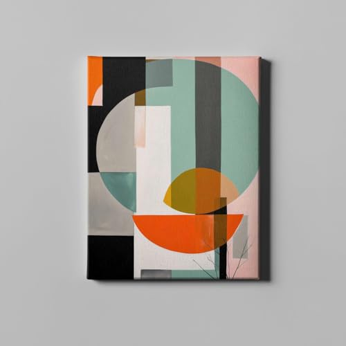 Lienzo de galería de alta calidad con diseño coral minimalista y formas redondas