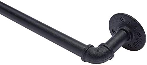 1 Inch Industrial Curtain Rod, Curtain Rod for Windows 66 to 120, Curtain