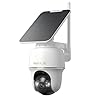 Reolink Erste 4K Solar Überwachungskamera Aussen Akku, Argus PT Ultra + Solarpanel, 2,4&5GHz WiFi, Auto-Tracking, Solar WLAN Kamera Outdoor mit 8MP UHD Farbnachtsicht, KI-Erkennung, Keine Monatsgebühr