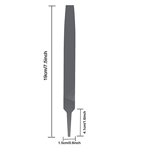 Hatonseyan 6-inch Flat Medium Cut File Double Cut Teeth High Carbon Steel Hand File Single Cut Hardened Without Handle Ideal for Wood, Metal, Plastic