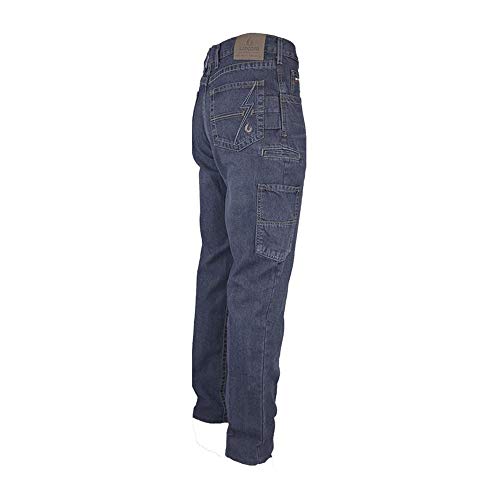 Lapco FR P-INDM10U 36X30 100% Cotton Flame-Resistant Utility Jeans,Cotton, 36" x 30", Medium Washed Denim (3