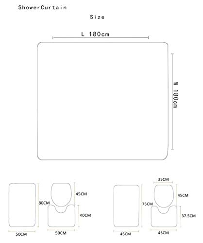 Claean-Acces-Home Badgarnitur Badematten Set Weihnachtszubehör Für Badezimmer Duschvorhang Set Mit Haken 4-Teilige… – Bild 3