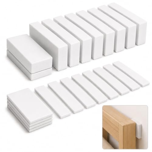Headboard Stoppers Headboard Fixings - 20Pcs Self-Adhesive EVA Foam Pads for Wall Protection Bed Noise Stopper Anti-Vibration Pads 10×15mm+10×5mm White for Bedroom & Renters
