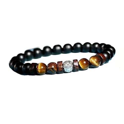 Unisex Natural Stone Beaded Bracelet Set Malachite Tiger Eye Turquoise Combination Style No. 3