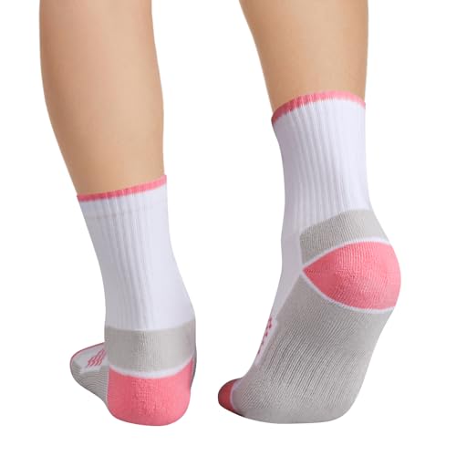 Image of YUEDGE Womens Socks Moisture Wicking Cushioned Crew Socks For Women, Performance Gym Tennis Training Athletic Socks, 5 Pairs
