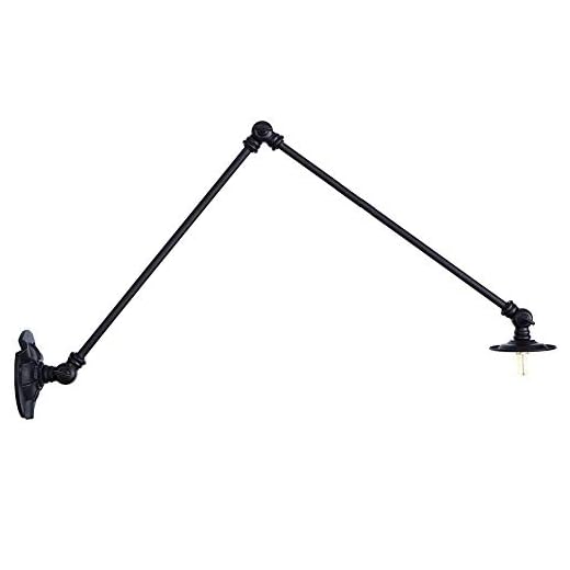 Ganeep loft industri justerbar lång svängbar vägglampa för hemmet vintage G4 lampa lampor vägglampa Lamparas De Pared (storlek: 50 cm)