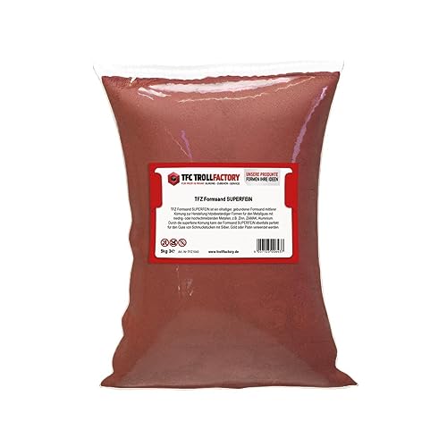 TFC Troll Factory - Sable de moulage super fin 5 kg : résultats de coulée de haute précision pour l'étain, le zinc et plus encore dans le moulage au sable d'huile - L'étalon-or pour la fonte de métal