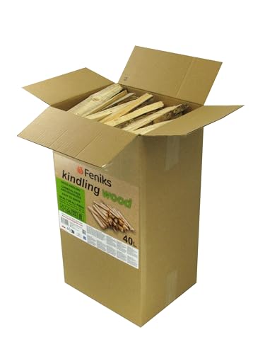 Feniks Bois d'allumage 40 litres (environ 10 à 11 kg) – Bois sec pour cheminée et barbecue...