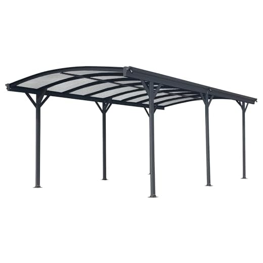Hanover 19-Ft. x 10-Ft. Aluminum Arch-Roof Carport with Opaque Polycarbonate Roof Panels