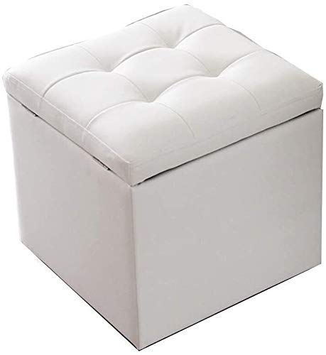 Taburete Plegable para pies, Mesa de Centro de Cuero, Taburete Cuadrado con Almacenamiento, Banco de Zapatos Creativo y Moderno, Taburete para sofá, Asiento de Banco de Madera