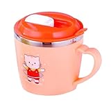 SOLUSTRE Spaß Wasser Schokolade Sicher Doppel Design Ideal Getränke Tasse Isolierung Stahl Cartoon Andere Für Verbrühung Messung Stroh Schicht Und Kreativ Mit Schutz