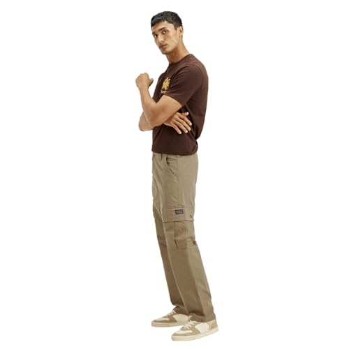 Image of Levi's Men's Mid Rise Khaki Loose Fit Cargo Trousers