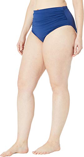 LAUREN RALPH LAUREN Plus Size Bias Tribal Ikat Shirred High-Waisted Pant Indigo 22W2