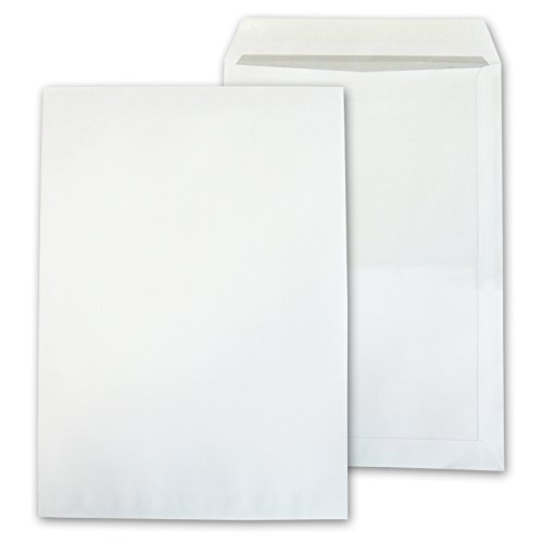 versando - 250 sobres grandes DIN B4 (250x353 mm) adhesivos color blanco