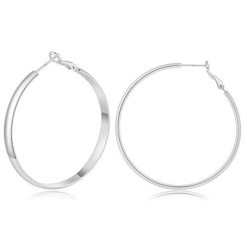 Image of Gacimy Gold Hoop Earrings for Women with 925 Sterling Silver Post | Hypoallergenic Lightweight Thick Hoops Earrings for Women Trendy Jewelry Gift