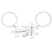 AueDsa 2PCS Llavero Acero Inoxidable Llaveros Mujer Puzzle Rompecabezas Grabado Her King His Queen Plata Llaveros de Pareja