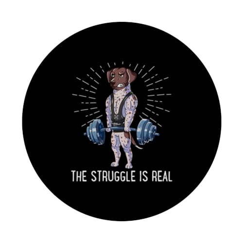 Struggle Is Real German shorthaired pointer Deadli PopSockets Swappable PopGrip, Black - Image 3