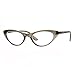 Womens Cat Eye Plastic Glitter Frame Reading Glasses 3.0 Brown