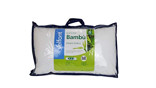 Velfont Oferta almohada/cojín de bambú con funda 70% algodón 30% bambú